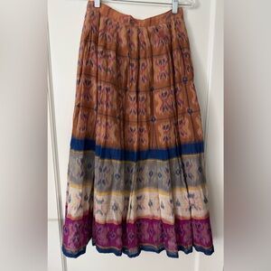 VTG 90s Sarah Arizona Southwestern Ikat Cotton Maxi Skirt - Boho- Size Small